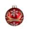 4ct. 2.5" Red and Gold Glass Hanging Christmas Ball Ornaments